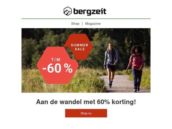 T/m 60% korting op alles voor wandelen! 🚶