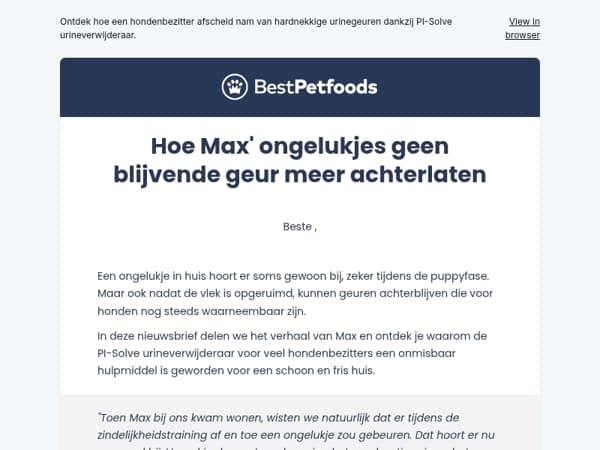Hoe Max' ongelukjes geen blijvende geur meer achterlaten