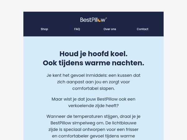 Heb jij je BestPillow al klaar voor warme nachten? ☀️