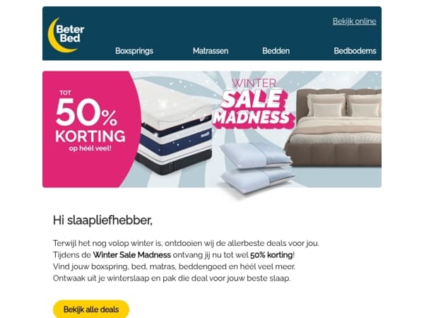 Ontwaak uit je winterslaap: tot 50% korting!