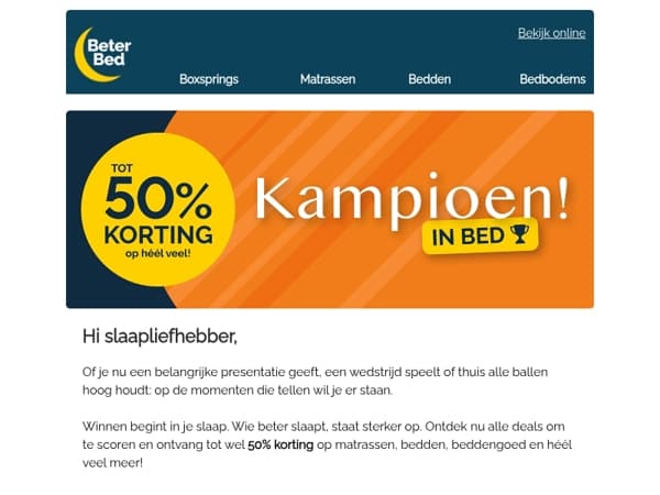 Word een kampioen in bed