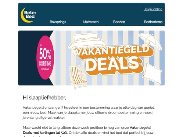 Laatste kans: Vakantiegeld Deals tot 50% korting! ⏰
