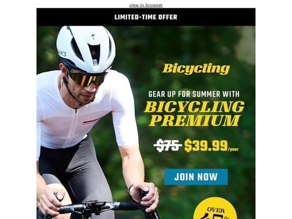 Now Over 45% Off: Join Bicycling Premium Today