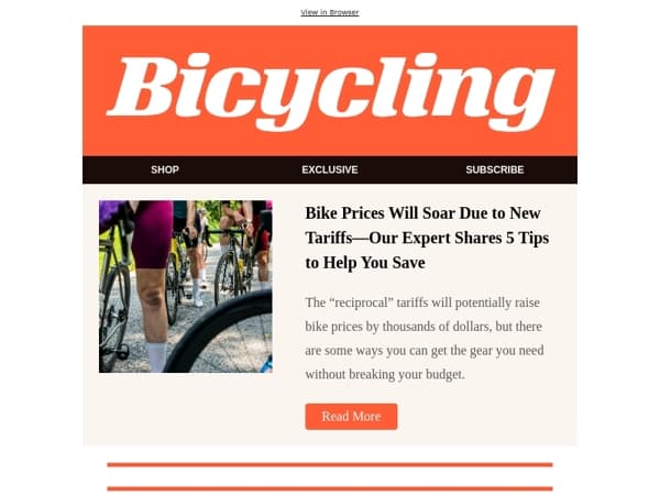 Bike Prices Will Soar Due to New Tariffs—Our Expert Shares 5 Tips to Help You Save