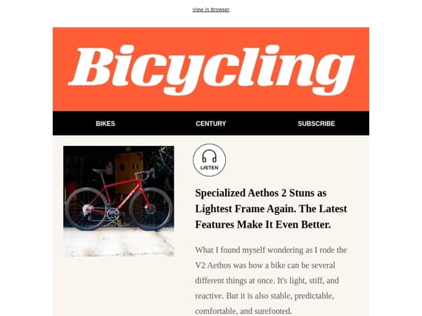 Specialized Aethos 2 Stuns as Lightest Frame Again. The Latest Features Make It Even Better.