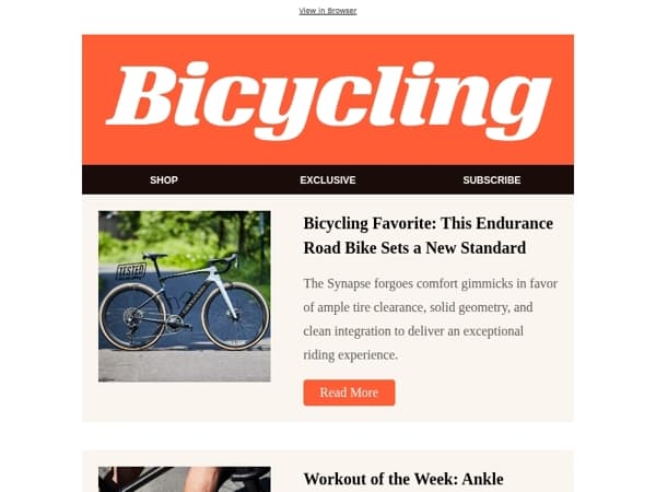 Bicycling Favorite: This Endurance Road Bike Sets a New Standard