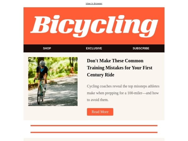 Don't Make These Common Training Mistakes for Your First Century Ride