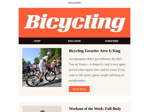 Bicycling Favorite: Aero Is King