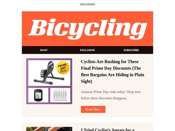 Cyclists Are Rushing for These Final Prime Day Discounts (The Best Bargains Are Hiding in Plain Sight)
