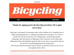 Welcome to Bicycling!