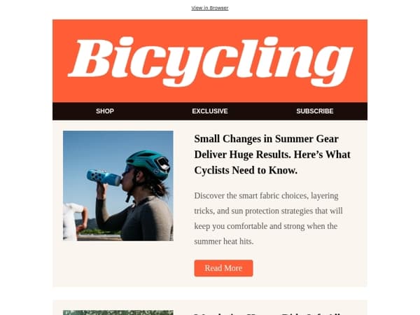 Small Changes in Summer Gear Deliver Huge Results. Here’s What Cyclists Need to Know.