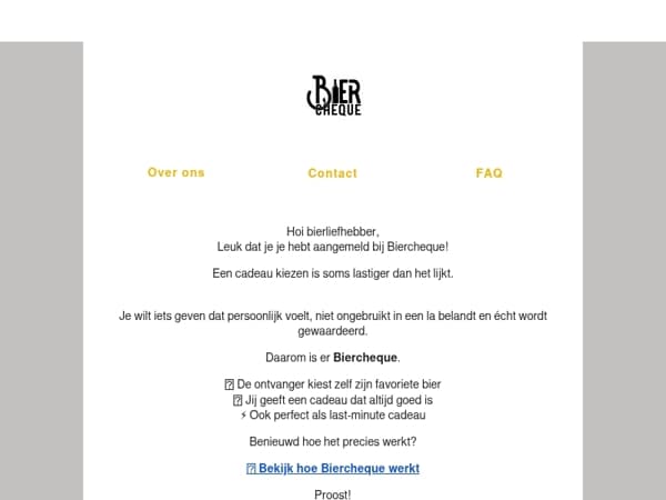 Welkom! Dit is waarom Biercheque altijd een goed cadeau is 🍺