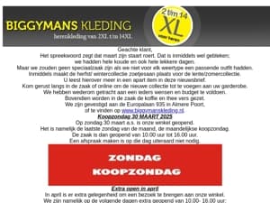 Koopzondag 30-03/ Extra geopend in April/ Sneakpeak lente-zomercollectie