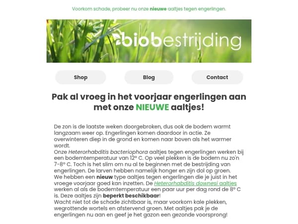 ❇️ Nieuwe aaltjes! ❇️ Engerlingen vroeg in het voorjaar bestrijden