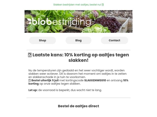 ⏰ Nog 1 dag: 10% korting op slakkenaaltjes!