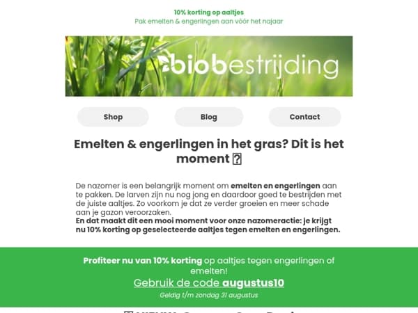 Nazomeractie 🌱 10% korting op aaltjes