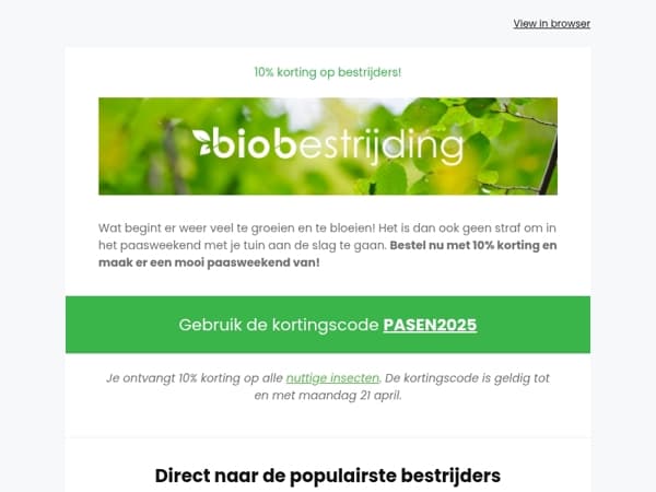 10% paaskorting! 🌸 Bestel voor het weekend!