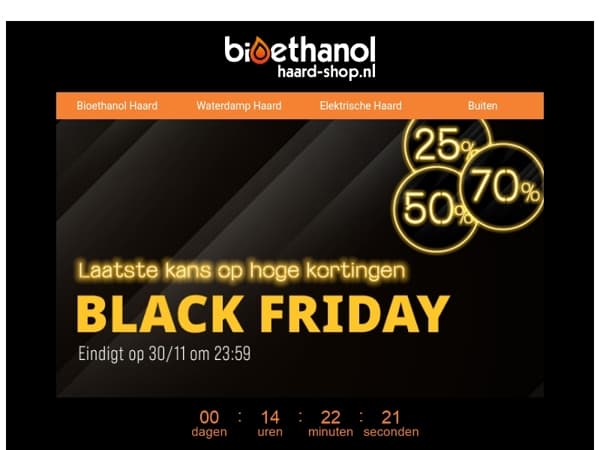 Laatste kans! 🖤 Onze Black Friday-deals eindigen vanavond!