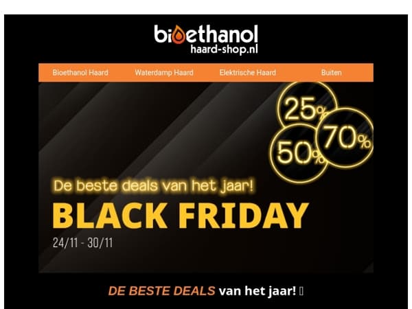 BLACK FRIDAY IS LIVE 🔥 Bespaar tot 70% 🖤