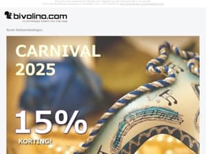 Carnaval gevoelens: 15% korting!🎆