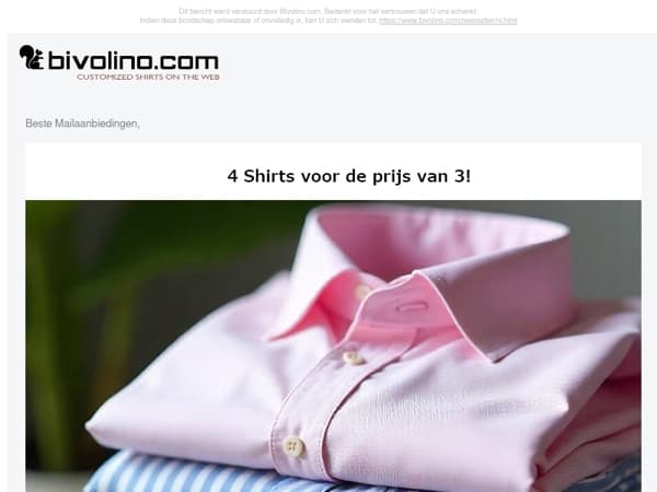 Laatste Oproep: BIVO4 Deal- Vier overhemden voor de prijs van drie