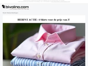 BIVO4 Deal- Vier overhemden voor de prijs van drie