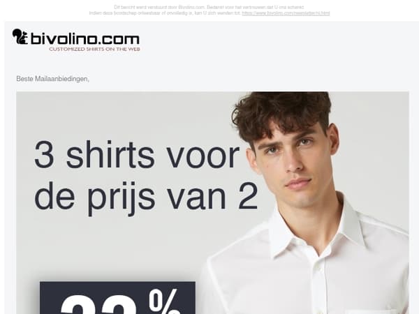3for2 - Drie overhemden voor de prijs van twee