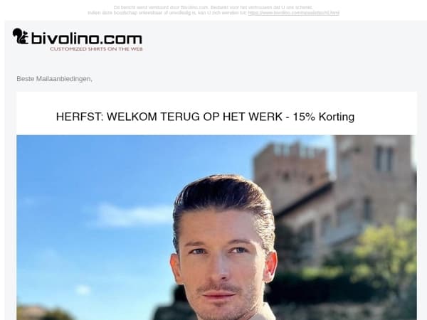 HERFST: WELKOM TERUG OP HET WERK - 15% Korting
