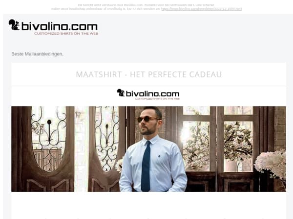 🎁 Speciaal Kerstmis : Bivolino gepersonaliseerd overhemd - Kadobon PDF!