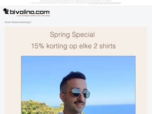 Lente-aanbieding: 15% korting voor elke 2 shirts!🌸