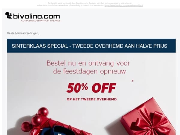 Laatste oproep : Vier Sinterklaas! – Tweede overhemd aan halve prijs