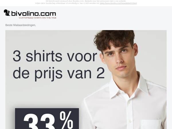 3for2 - Drie overhemden voor de prijs van twee