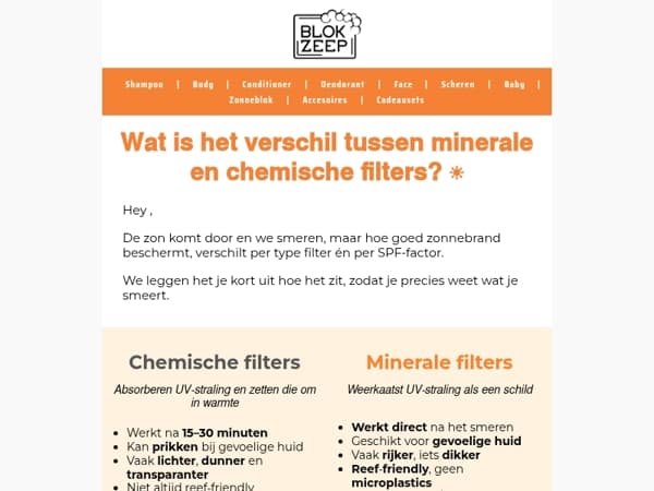 Wat is het verschil tussen een minerale en chemische zonnebrand? ☀️