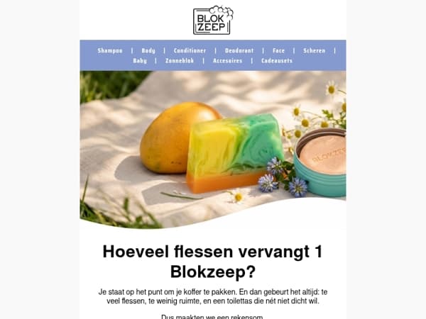Wat vervangt 1 bar in jouw toilettas?