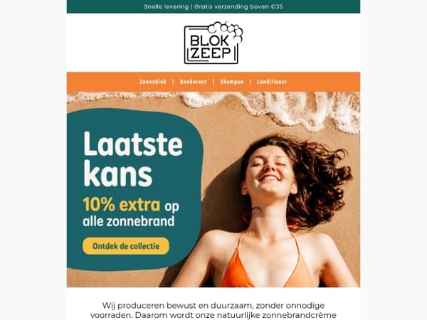10% extra op natuurlijke zonnebrand ☀️
