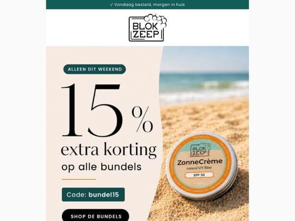 15% extra op alle bundels 💚