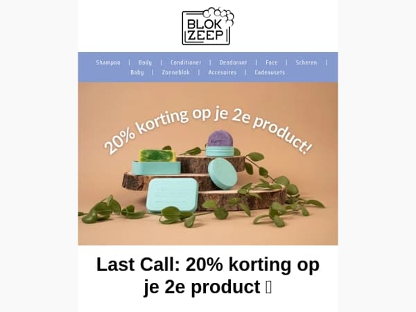 Hey Vergeet je 20% korting niet!
