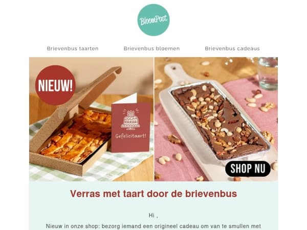Nieuw: brievenbus taart 🥧