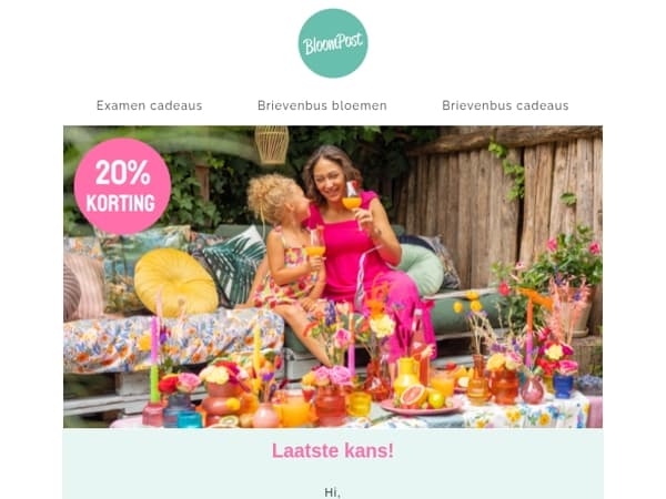 20% korting: alleen vandaag nog