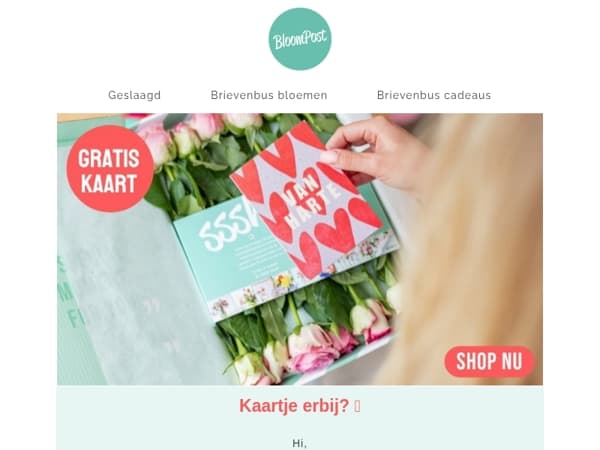 GRATIS kaart bij je brievenbus cadeau 💌