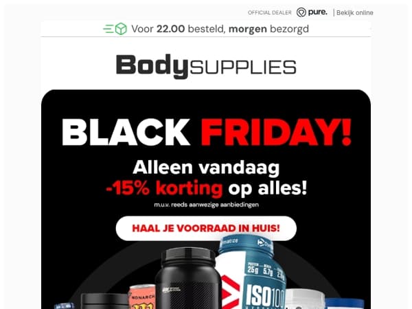 𝗕𝗹𝗮𝗰𝗸 𝗙𝗿𝗶𝗱𝗮𝘆, alleen 𝘃𝗮𝗻𝗱𝗮𝗮𝗴 𝘁𝗼𝘁 -𝟮𝟬% 𝗸𝗼𝗿𝘁𝗶𝗻𝗴 op 𝗮𝗹𝗹𝗲𝘀! 💸