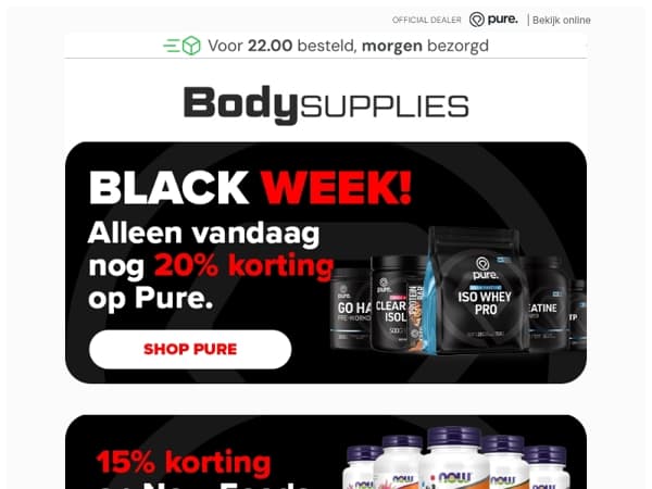 Alleen 𝘃𝗮𝗻𝗱𝗮𝗮𝗴 nog 𝘁𝗼𝘁 𝟮𝟬% 𝗸𝗼𝗿𝘁𝗶𝗻𝗴! 🤑