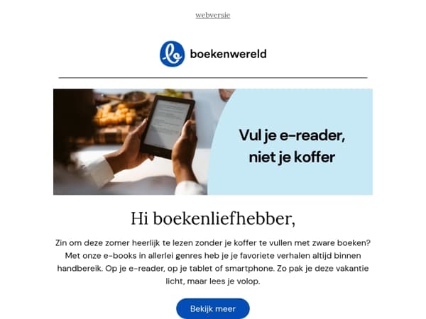 Vul je e-reader, niet je koffer