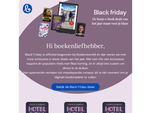 Black Friday start nu! Scoor je favoriete e-books met korting 📚✨