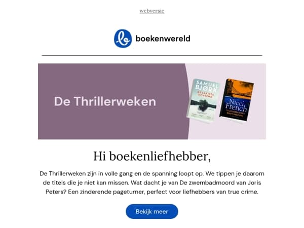 Spannende leestips voor de Thrillerweken