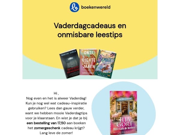 Vaderdagtips, nieuwe boeken én het zomergeschenk 👀