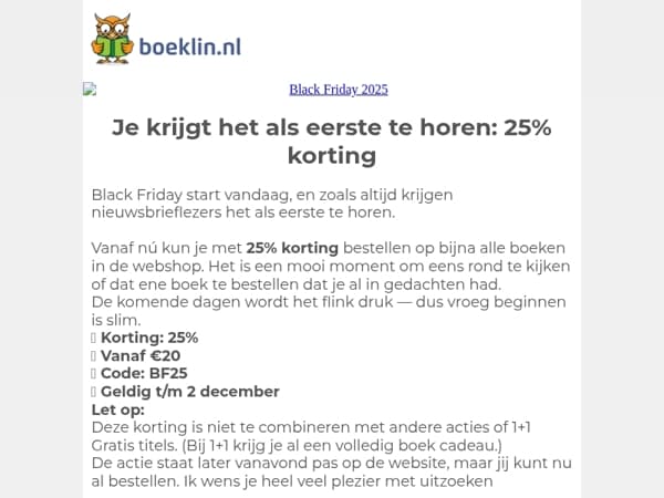 👉 Het is zover: 25% korting op (bijna) alles