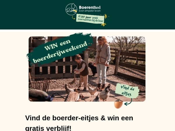 Win een verblijf op de boerderij!