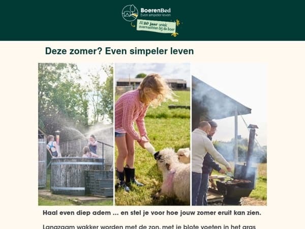 €65 korting op jouw eerste BoerenBed-verblijf
