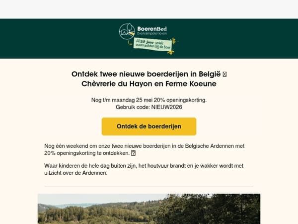 Laatste kans: 20% korting op onze nieuwe boerderijen